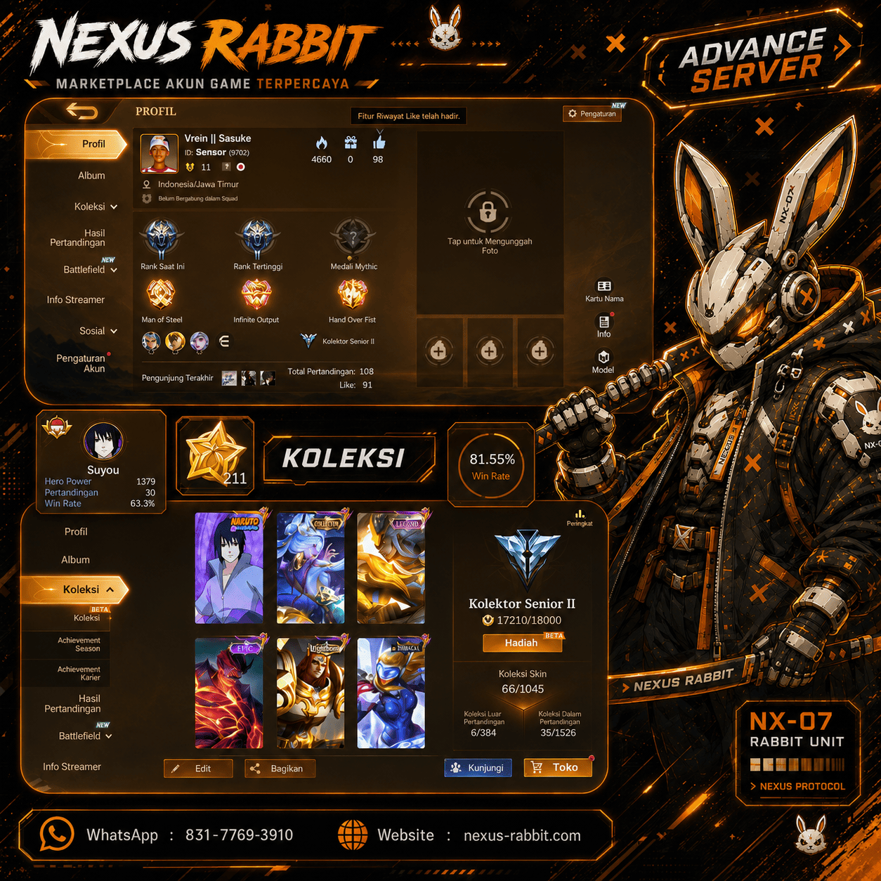 Akun Advance Server | Kakashi | Alice Collection | Martis Luckybox