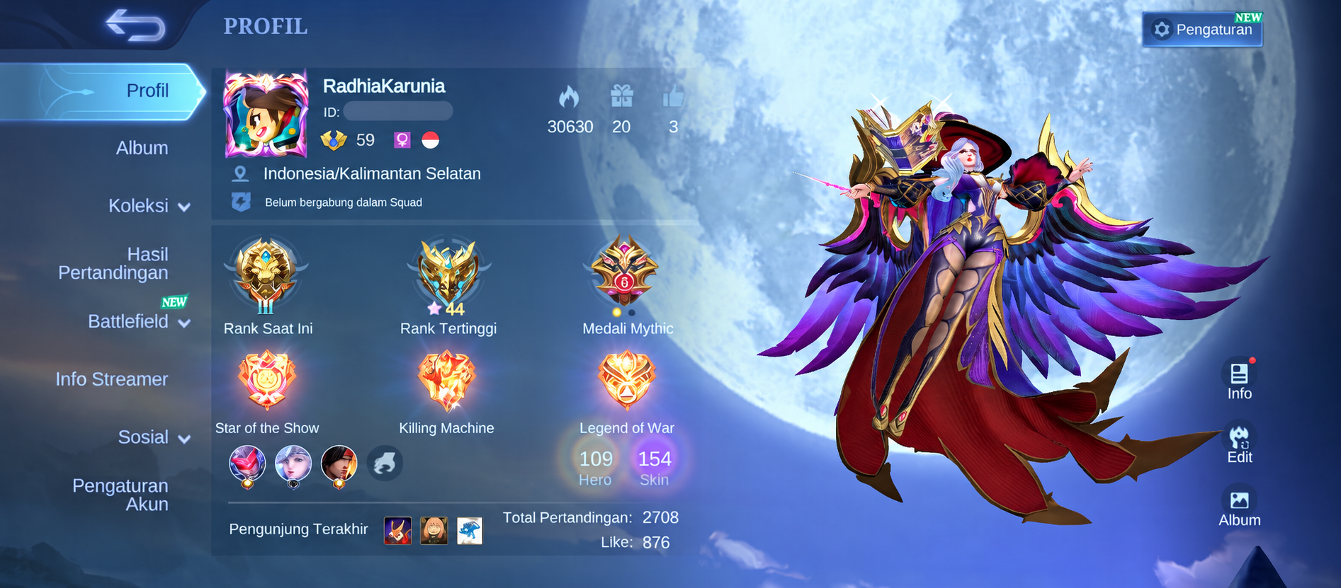 AKUN MLBB — 154 SKIN • KOLEKTOR AHLI IV